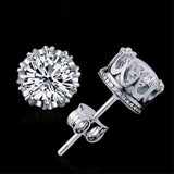 Round 2 Carat Cubic Zirconia Silver Stud Earrings