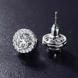 Round Luxury Swiss Crystals Stud Earrings