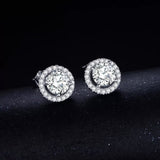 Round Luxury Swiss Crystals Stud Earrings