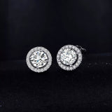 Round Luxury Swiss Crystals Stud Earrings