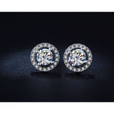 Round Luxury Swiss Crystals Stud Earrings