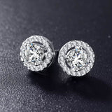 Round Luxury Swiss Crystals Stud Earrings