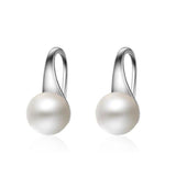 Silver Pearl Hoop Earrings