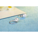 Silver Pearl Hoop Earrings