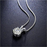 Silvertone Delicate Solitaire Cubic Zirconia Pendant Necklace