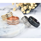 Stainless Steel Double Row Crystal Ring ring