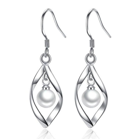 Swirl Pearl Drop Earrings