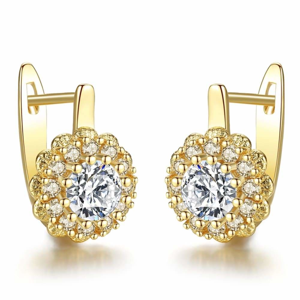 Vintage Minimalist Inlaid Metal Flash Ladies Earring Jewelry Gift Different Style Earrings Hoops Cubic Boucle Oreille Femme Light Yellow 