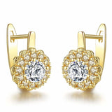 Vintage Minimalist Inlaid Metal Flash Ladies Earring Jewelry Gift Different Style Earrings Hoops Cubic Boucle Oreille Femme Light Yellow 