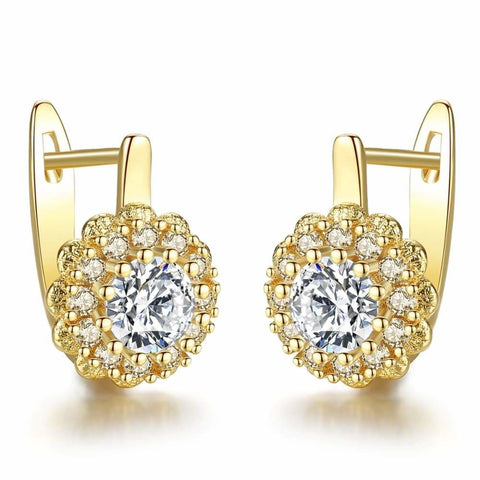 Vintage Minimalist Inlaid Metal Flash Ladies Earring Jewelry Gift Different Style Earrings Hoops Cubic Boucle Oreille Femme Light Yellow 