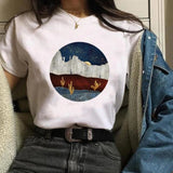 Women Cactus Flower Happy Fashion Short Sleeve Tees Tops Graphic T Shirt CZ20342 / S