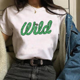 Women Cactus Flower Happy Fashion Short Sleeve Tees Tops Graphic T Shirt CZ20358 / S