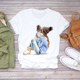 Women Cartoon Super Mom Life Momlife Mama Mother Summer Print Lady T-shirts Top T Shirt Ladies Womens Graphic Female Tee T-Shirt CZ8942 / L