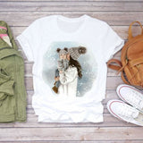 Women Cartoon Super Mom Life Momlife Mama Mother Summer Print Lady T-shirts Top T Shirt Ladies Womens Graphic Female Tee T-Shirt CZ8943 / 