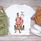 Women Cartoon Super Mom Life Momlife Mama Mother Summer Print Lady T-shirts Top T Shirt Ladies Womens Graphic Female Tee T-Shirt CZ8944 / S