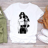 Women Cartoon Super Mom Life Momlife Mama Mother Summer Print Lady T-shirts Top T Shirt Ladies Womens Graphic Female Tee T-Shirt CZ24638 / S