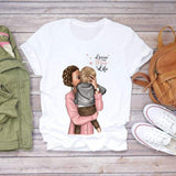 Women Cartoon Super Mom Life Momlife Mama Mother Summer Print Lady T-shirts Top T Shirt Ladies Womens Graphic Female Tee T-Shirt CZ8946 / 
