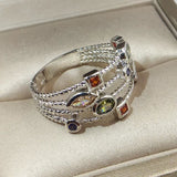 Women Engagement Silver Ring 925 Sterling Wedding Jewelry