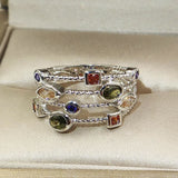Women Engagement Silver Ring 925 Sterling Wedding Jewelry