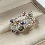 Women Engagement Silver Ring 925 Sterling Wedding Jewelry