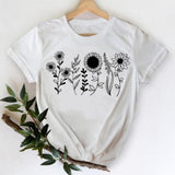 Women Leopard Heart Graphic T shirt Top Print Tee T-Shirt CZ24090 / S