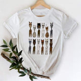 Women Leopard Heart Graphic T shirt Top Print Tee T-Shirt CZ24092 / S