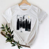Women Leopard Heart Graphic T shirt Top Print Tee T-Shirt CZ24095 / S