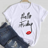 Women Lip Leopard Love Graphic T shirt Top Lady Print Tee T-Shirt CZ23368 / S