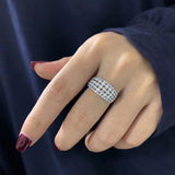 Women Luxury Silver Moissanite Ring Jewelry