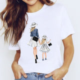 Women Mama Girls Mom Love Print Graphic T Shirt Tee T-Shirt CZ23217 / S