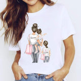 Women Mama Girls Mom Love Print Graphic T Shirt Tee T-Shirt CZ23208 / M