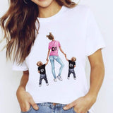 Women Mama Girls Mom Love Print Graphic T Shirt Tee T-Shirt CZ23201 / M