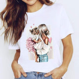 Women Mama Girls Mom Love Print Graphic T Shirt Tee T-Shirt CZ23202 / S