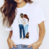 Women Mama Girls Mom Love Print Graphic T Shirt Tee T-Shirt CZ23200 / L