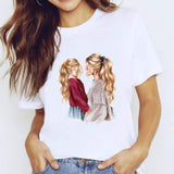 Women Mama Girls Mom Love Print Graphic T Shirt Tee T-Shirt CZ23209 / S