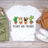Women Short Sleeve Floral Flower Fashion Top T Shirt Graphic Tee T-Shirt CZ8536 / XL