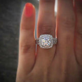 Women Silver Luxury Wedding Proposal Ring Ring Jewelry