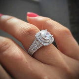 Women Silver Luxury Wedding Proposal Ring Ring Jewelry