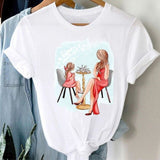 Women Striped Boys Cute Mom Crown Mother Mama Fashion Graphic T shirt Top Print Tee T-Shirt CZ24111 / S