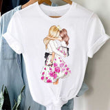 Women Striped Boys Cute Mom Crown Mother Mama Fashion Graphic T shirt Top Print Tee T-Shirt CZ24123 / L
