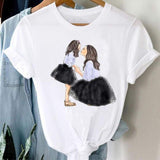 Women Striped Boys Cute Mom Crown Mother Mama Fashion Graphic T shirt Top Print Tee T-Shirt CZ24131 / L