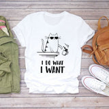 Women T-shirts Cartoon Avocado Fruit Funny Love Graphic Top Print Shirt Tee T-Shirt CZ23086 / S