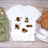 Women T-shirts Cartoon Avocado Fruit Funny Love Graphic Top Print Shirt Tee T-Shirt CZ23093 / XXL