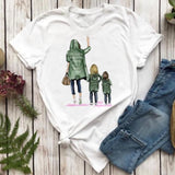 Women T-shirts Fashion Mom Mother Daughter Mama Print Graphic Top Shirt Tee T-Shirt CZ23882 / S