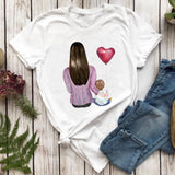 Women T-shirts Fashion Mom Mother Daughter Mama Print Graphic Top Shirt Tee T-Shirt CZ23884 / S