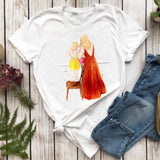 Women T-shirts Fashion Mom Mother Daughter Mama Print Graphic Top Shirt Tee T-Shirt CZ23889 / XXL