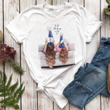 Women T-shirts Fashion Mom Mother Daughter Mama Print Graphic Top Shirt Tee T-Shirt CZ23892 / S