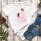 Women T-shirts Fashion Mom Mother Daughter Mama Print Graphic Top Shirt Tee T-Shirt CZ23873 / XXL