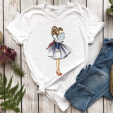 Women T-shirts Fashion Mom Mother Daughter Mama Print Graphic Top Shirt Tee T-Shirt CZ23891 / S