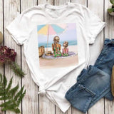 Women T-shirts Fashion Mom Mother Daughter Mama Print Graphic Top Shirt Tee T-Shirt CZ23893 / S